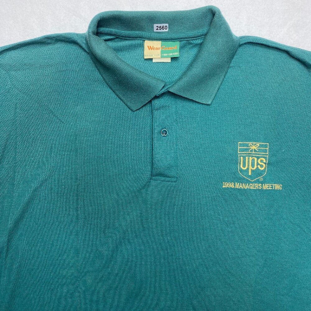 Ups Employee Polo Shirt Men's M/L Green Short Sleeve Managers Meeting 90's